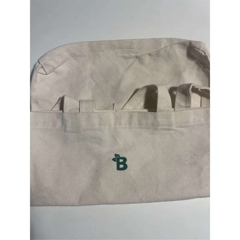 Keep Blooming Tan Canvas Tote Farmers Market Book Bag